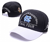 North Carolina Tar Heels Team Logo Black 2017 Final Four peaked Adjustable Hat GS